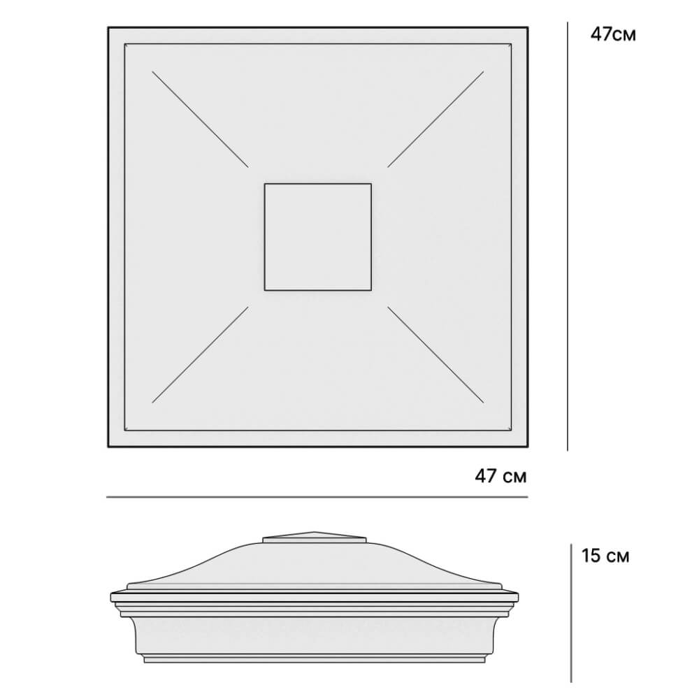 Колпак Zking Монблан Коричневый на столб 1.5х1.5 кирпича (385х385мм)