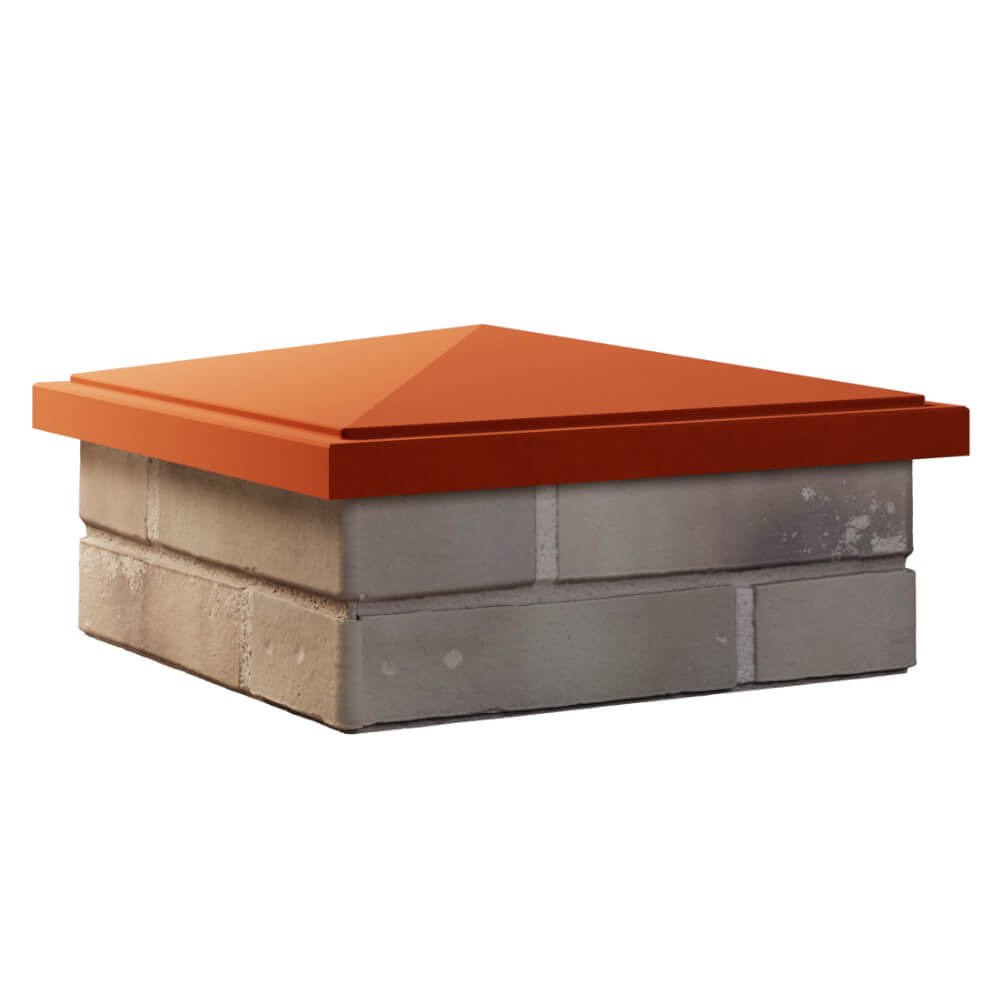 Колпак Zking БонаМоно Красный на столб 1.5х1.5 кирпича (385х385, 400х400мм)