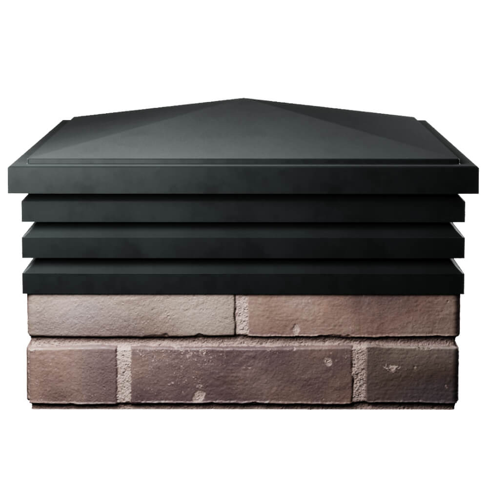 Колпак Zking Бона ХайТек Черный на столб 2х2 кирпича (513х513мм)